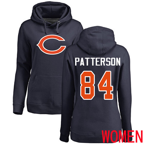 Chicago Bears Navy Blue Women Cordarrelle Patterson Name and Number Logo NFL Football #84 Pullover Hoodie Sweatshirts->nfl t-shirts->Sports Accessory